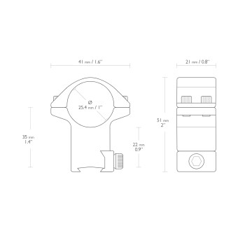 Hawke Match Mounts 22102 9-11 1" High